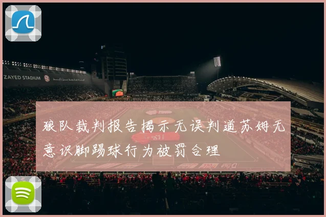 狼队裁判报告揭示无误判道苏姆无意识脚踢球行为被罚合理